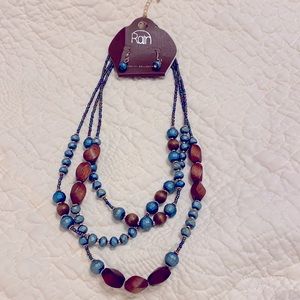 Rain necklace and earrings